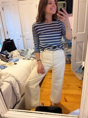 Rebecca Taylor Blue Striped Long Sleeve Top | Women’s XS | Casual Classic Tee